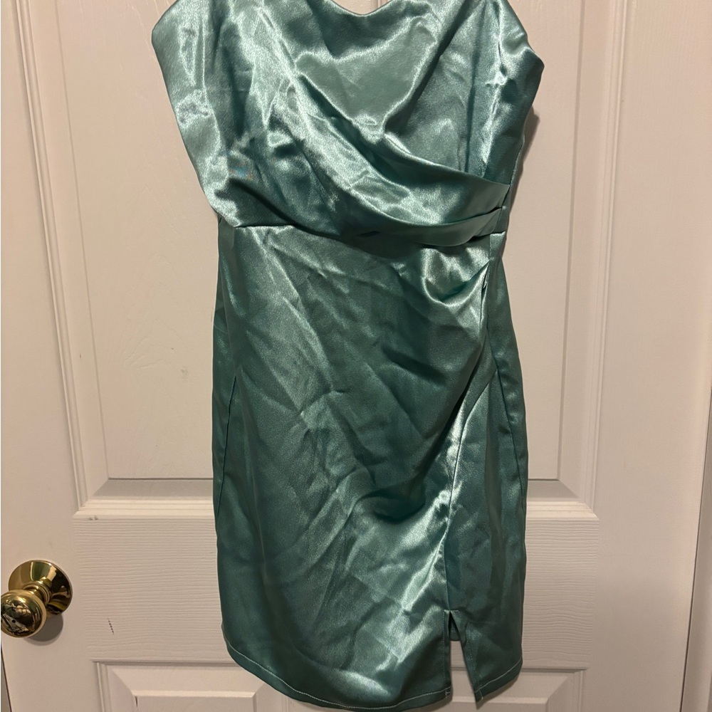 Xtraordinary One Shoulder Teal Dress